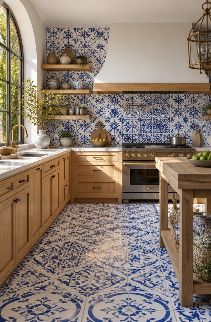 Bold Mediterranean Blue and White Tiles