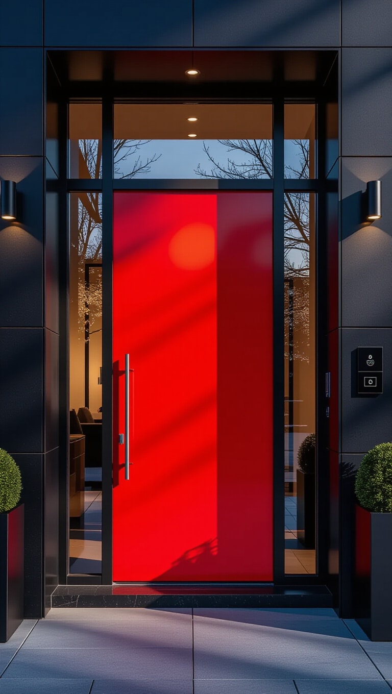 Bold Red Contemporary Entrance Door