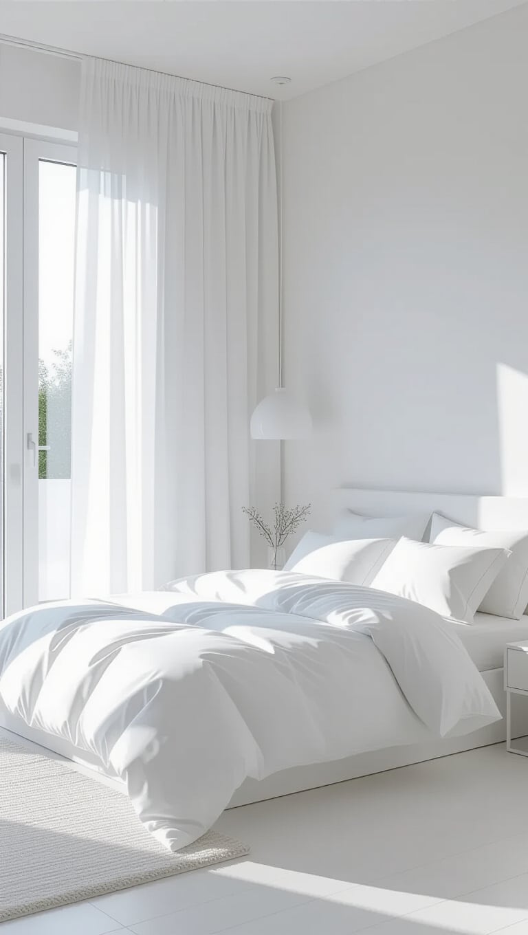 Bright Monochrome White Clean Girl Bedroom