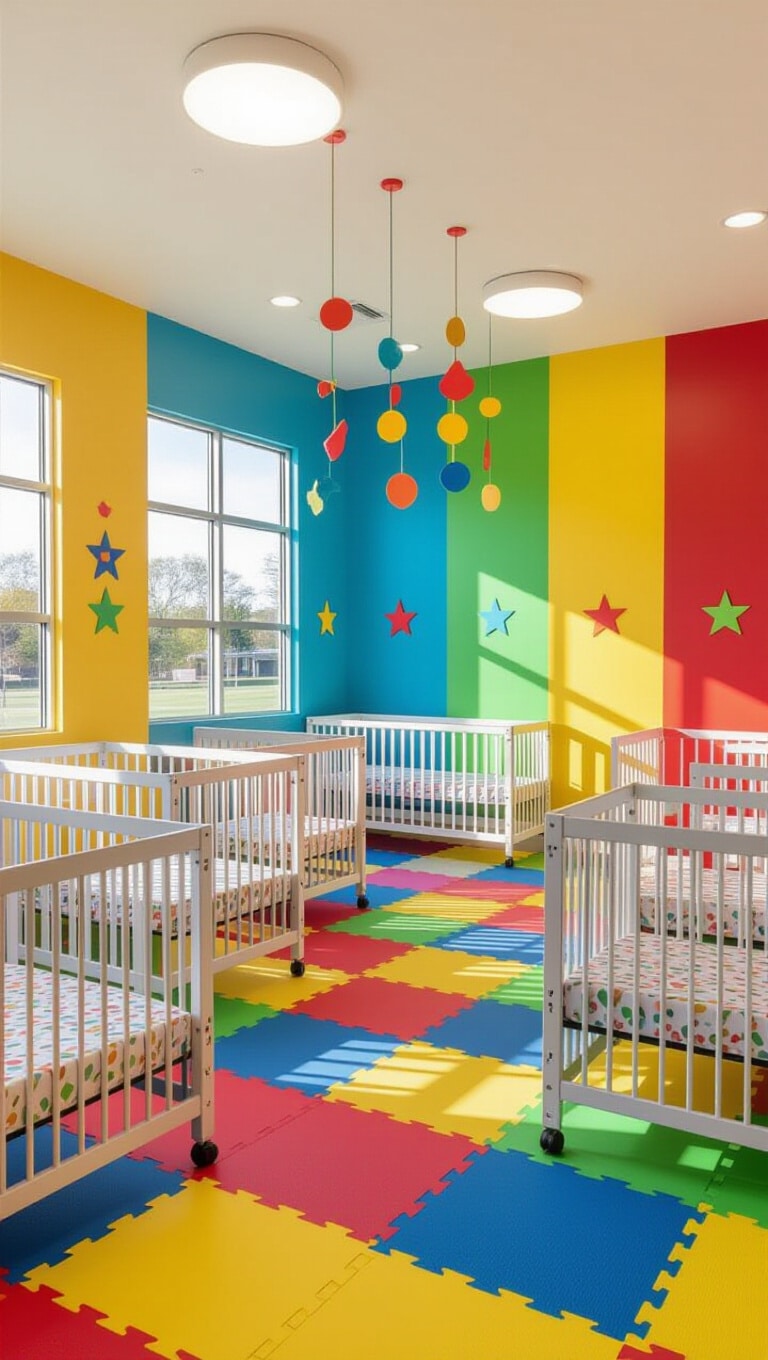 Bright Rainbow-Themed Nursery