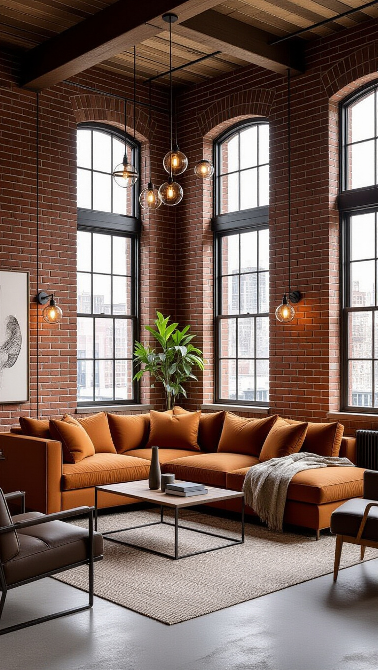 Chic Industrial Light Brown Living Room