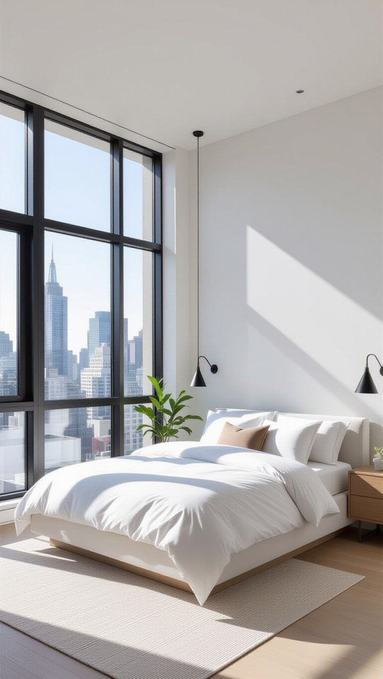 Chic Minimalist Downtown Bedroom