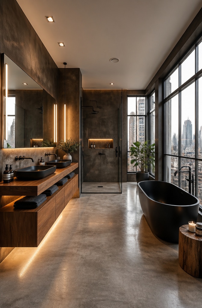 Chocolate Brown Urban Chic Bathroom