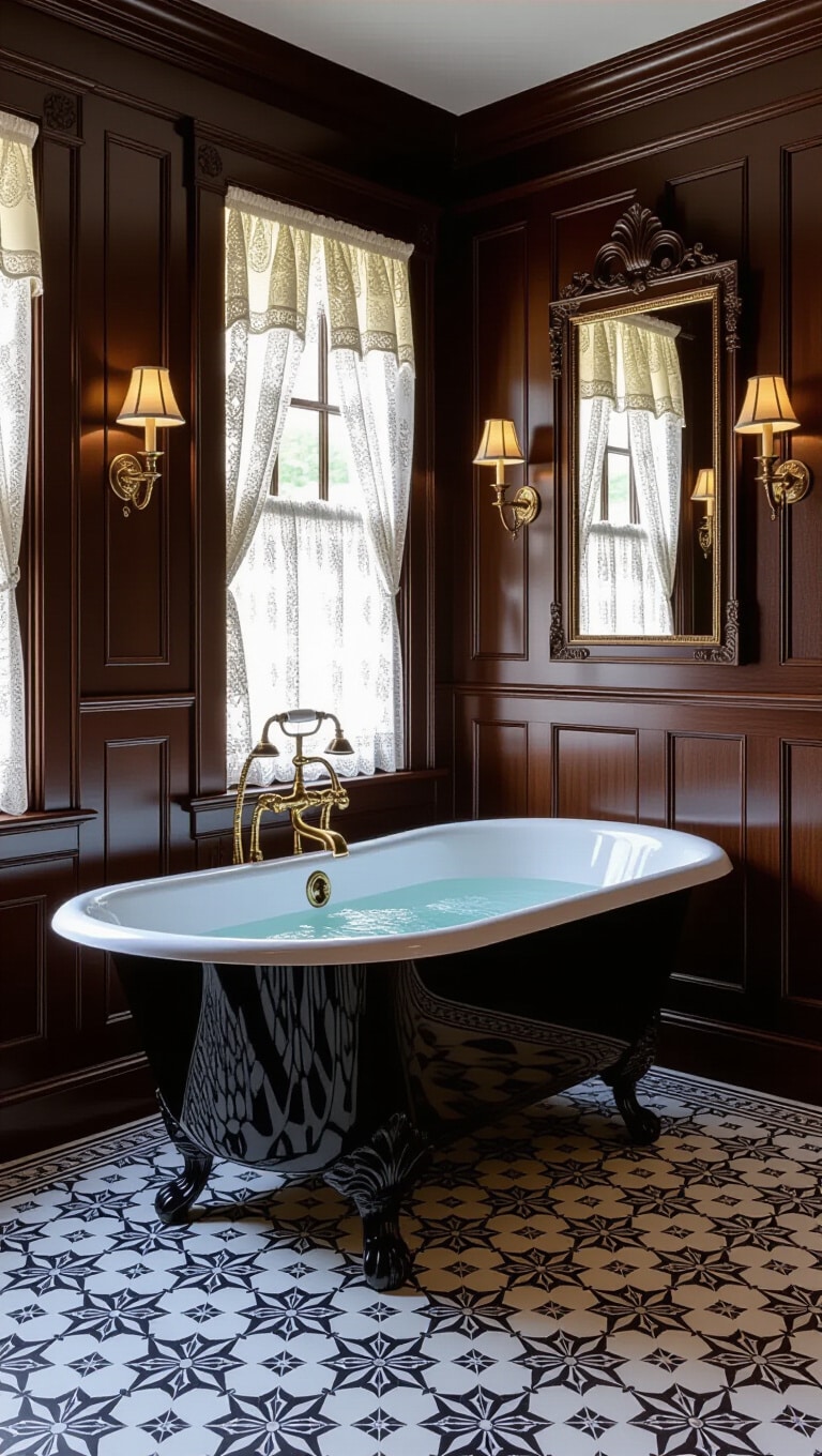 Classic Black and Brown Victorian Bathroom