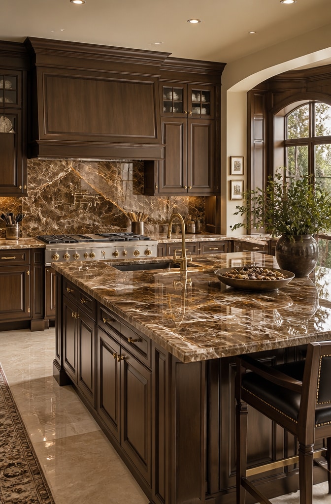 15 Stunning Brown Marble Kitchen Ideas to Elevate Your Culinary Space