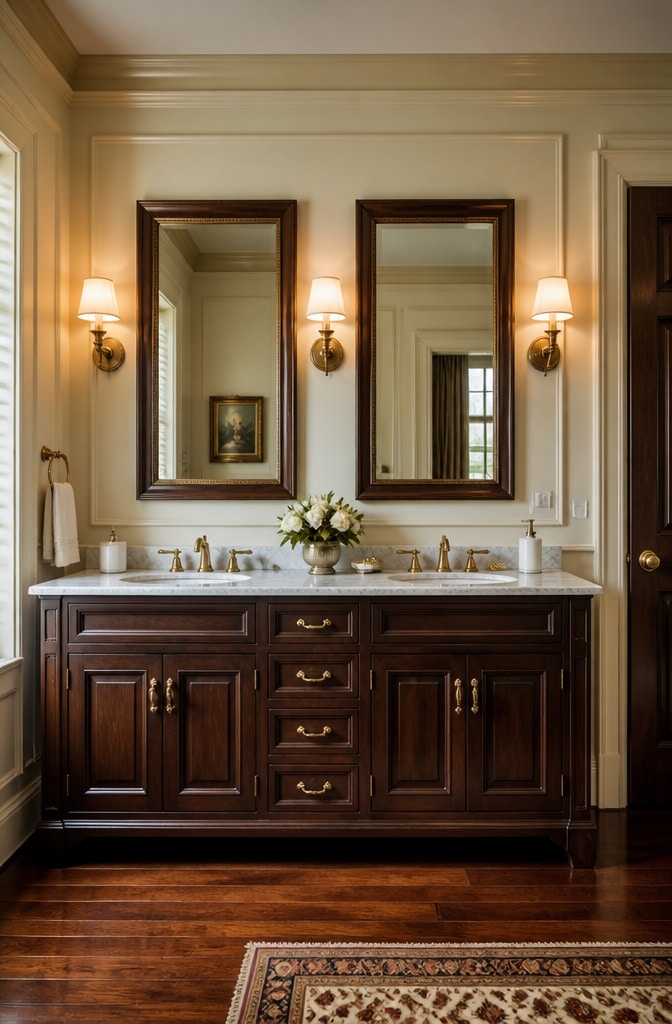 Classic Colonial Dark Brown Vanity Bathroom