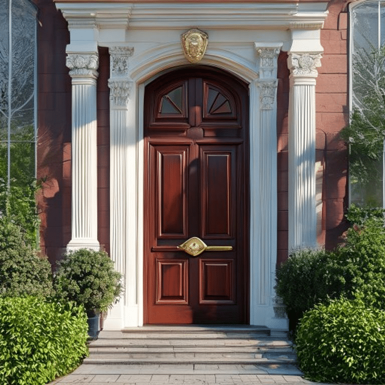 Classic Colonial Paneled Door Entrance