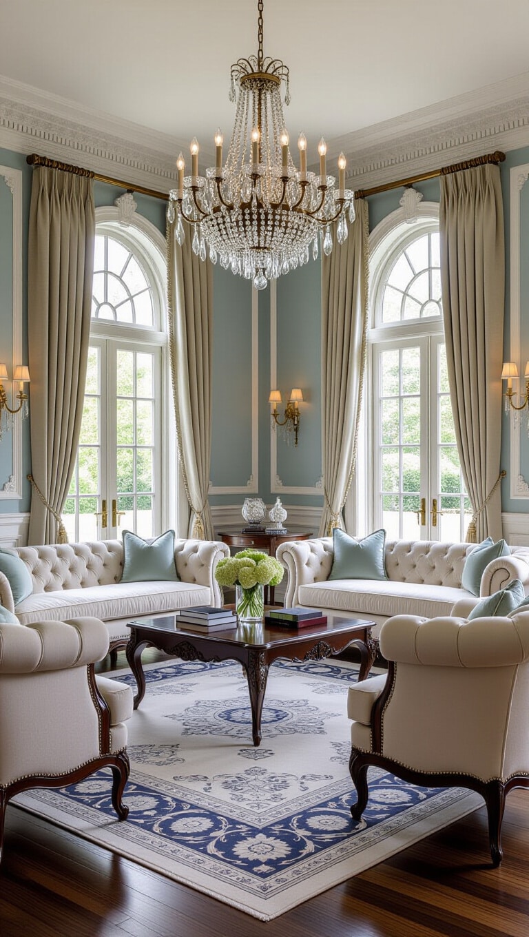 Classic Elegance Duck Egg Blue Living Room
