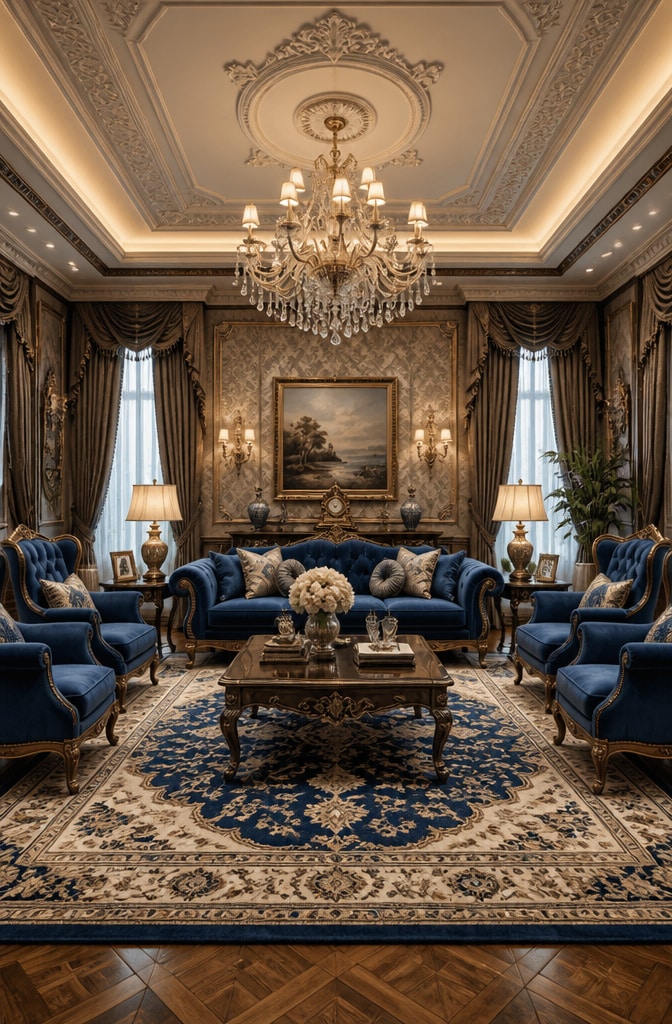 Classic Elegance in Taupe and Royal Blue
