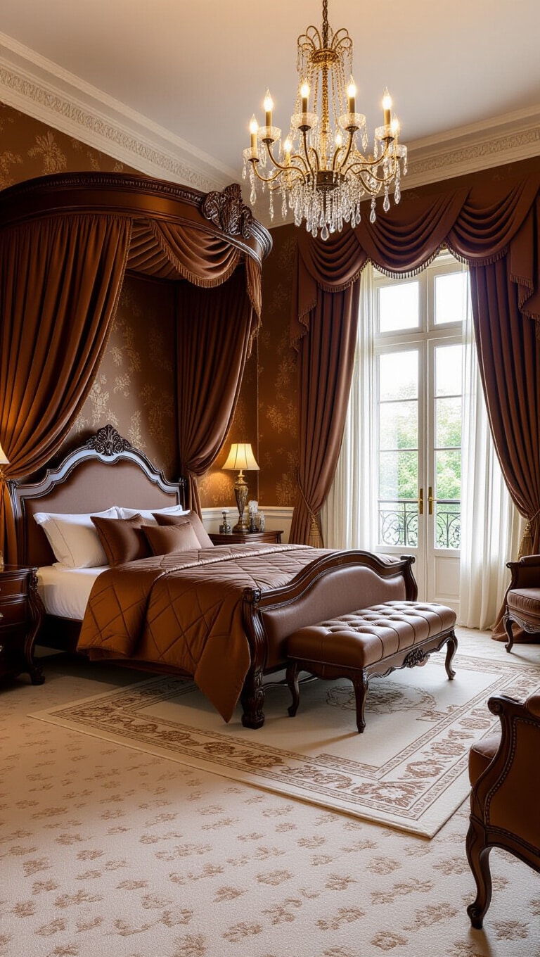 Classic Elegant Brown Bedroom