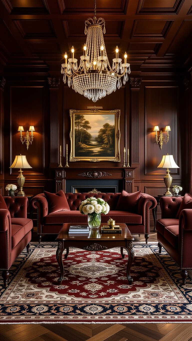 Classic Elegant Brown Living Room
