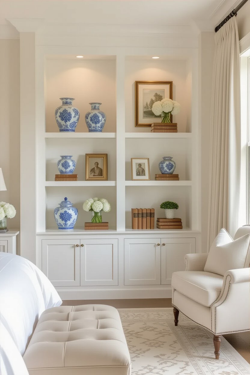 Classic Elegant Shelf Decor Bedroom