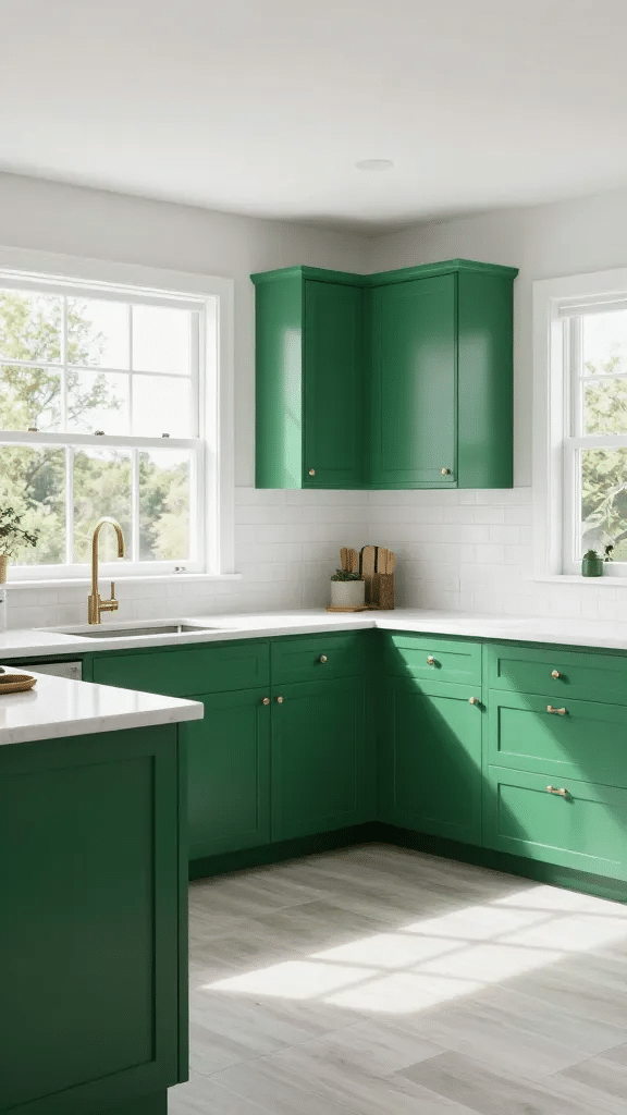 Classic Emerald Green Shaker Cabinets