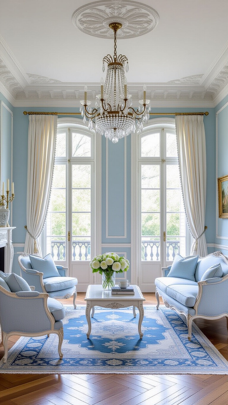 Classic French Blue Living Room