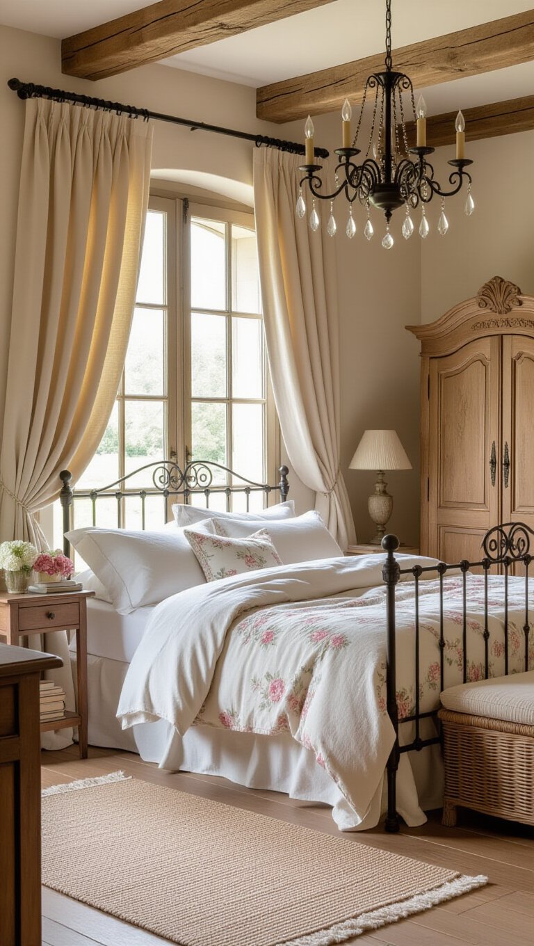 Classic French Country Beige Bedroom