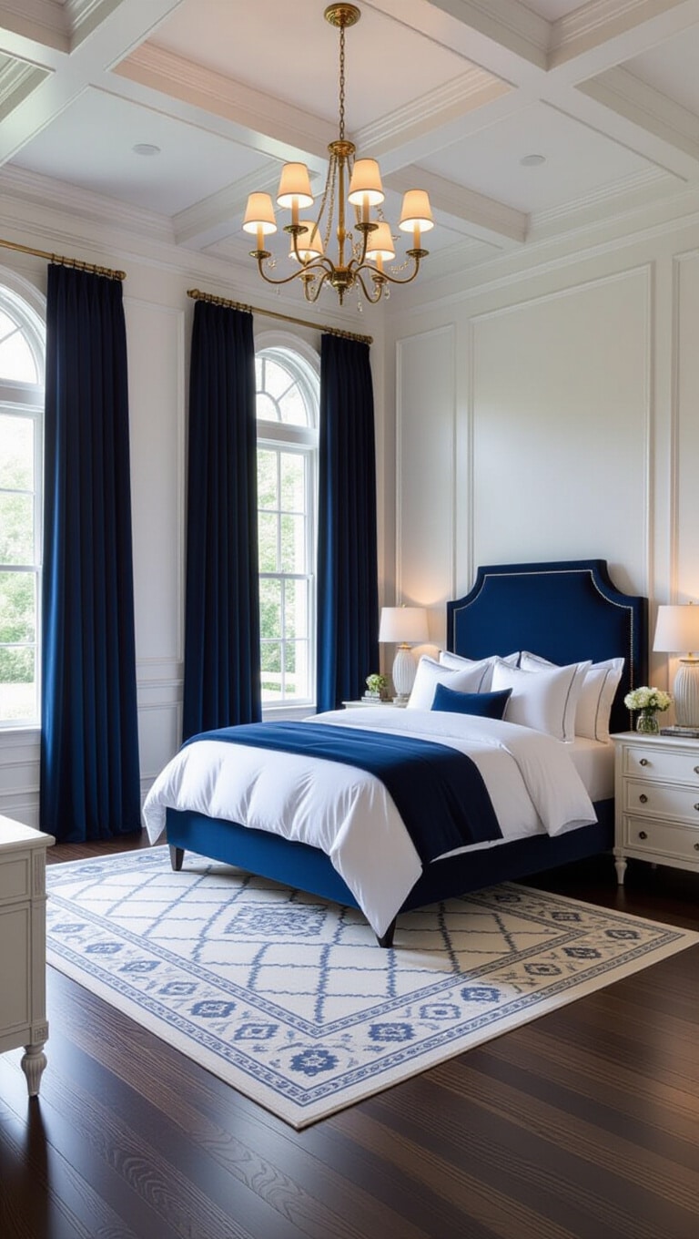 Classic Navy Blue and White Elegance
