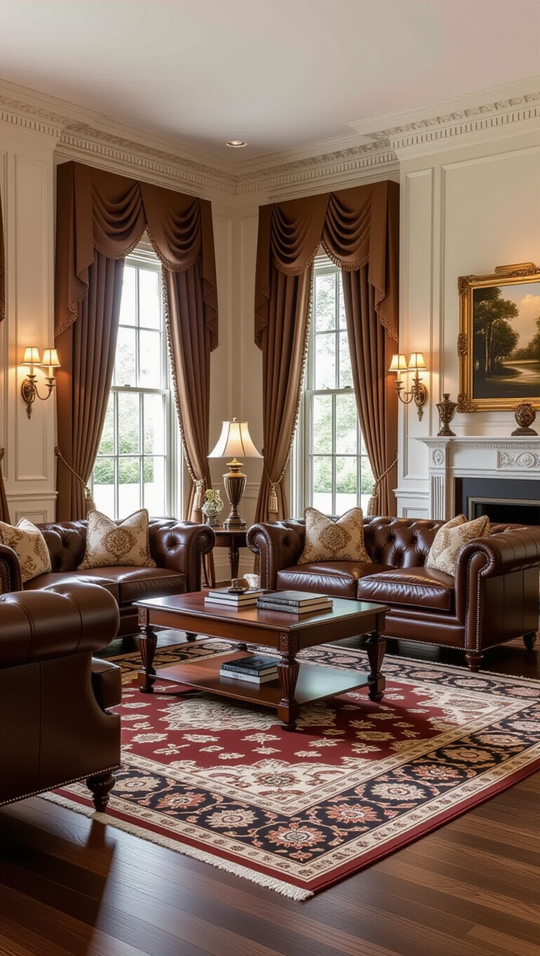 Classic Traditional Brown Living Room