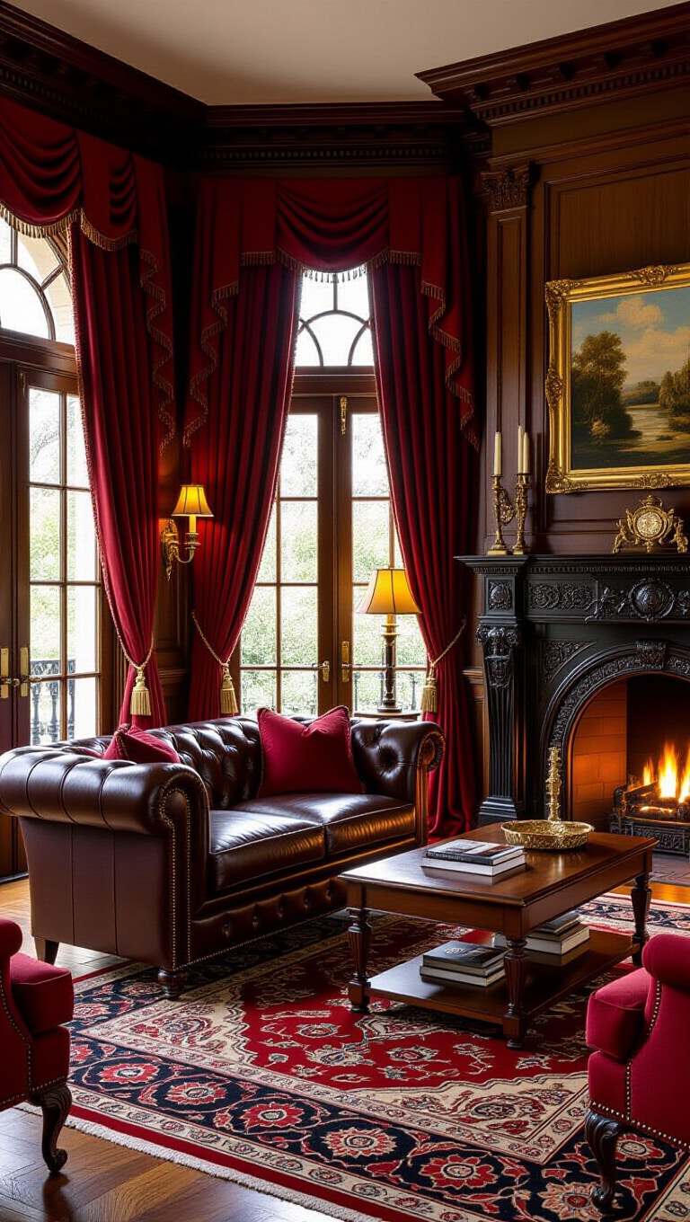 Classic Traditional Dark Brown Couch Living Room