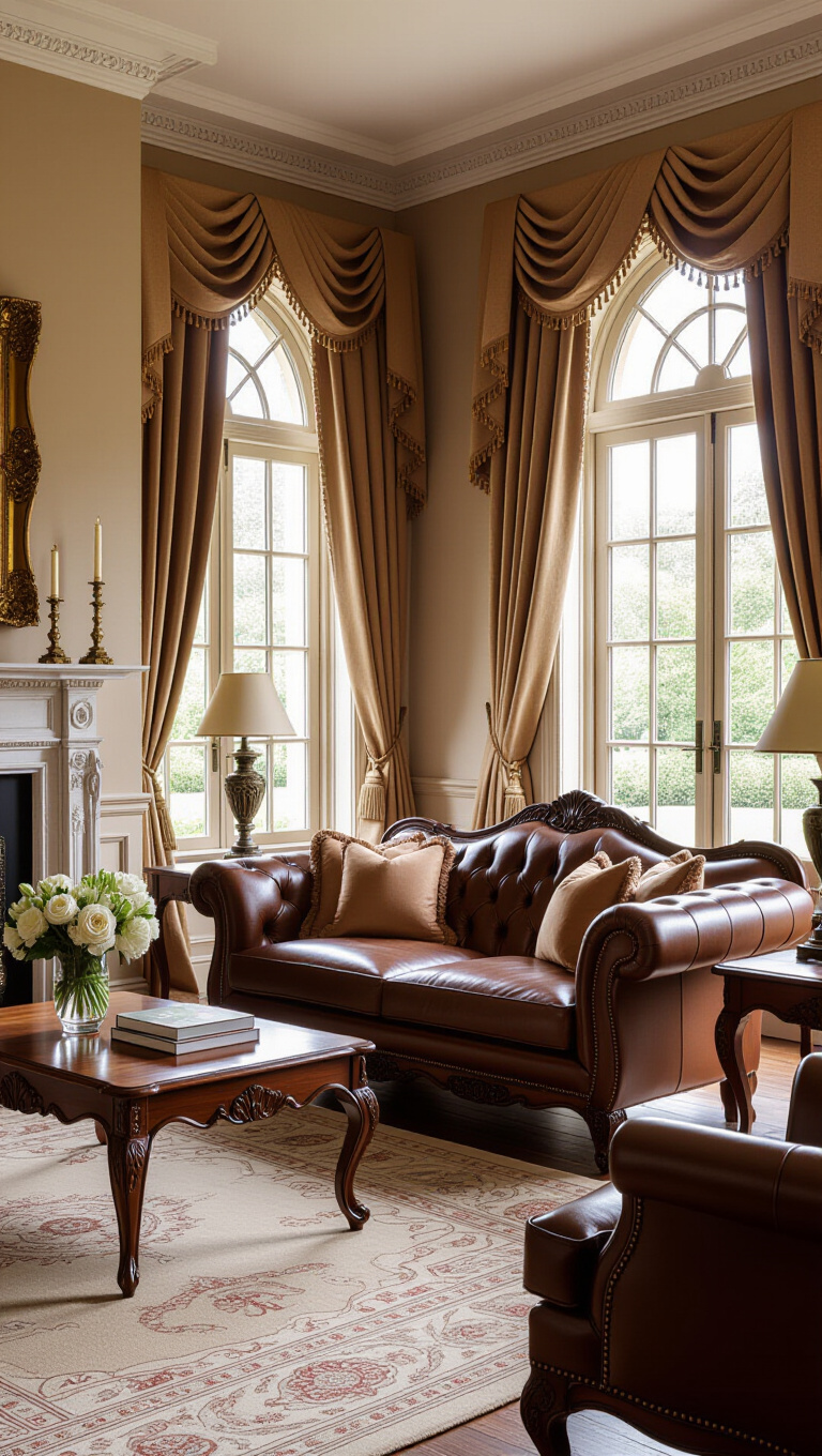 Classic Traditional Light Brown Living Room