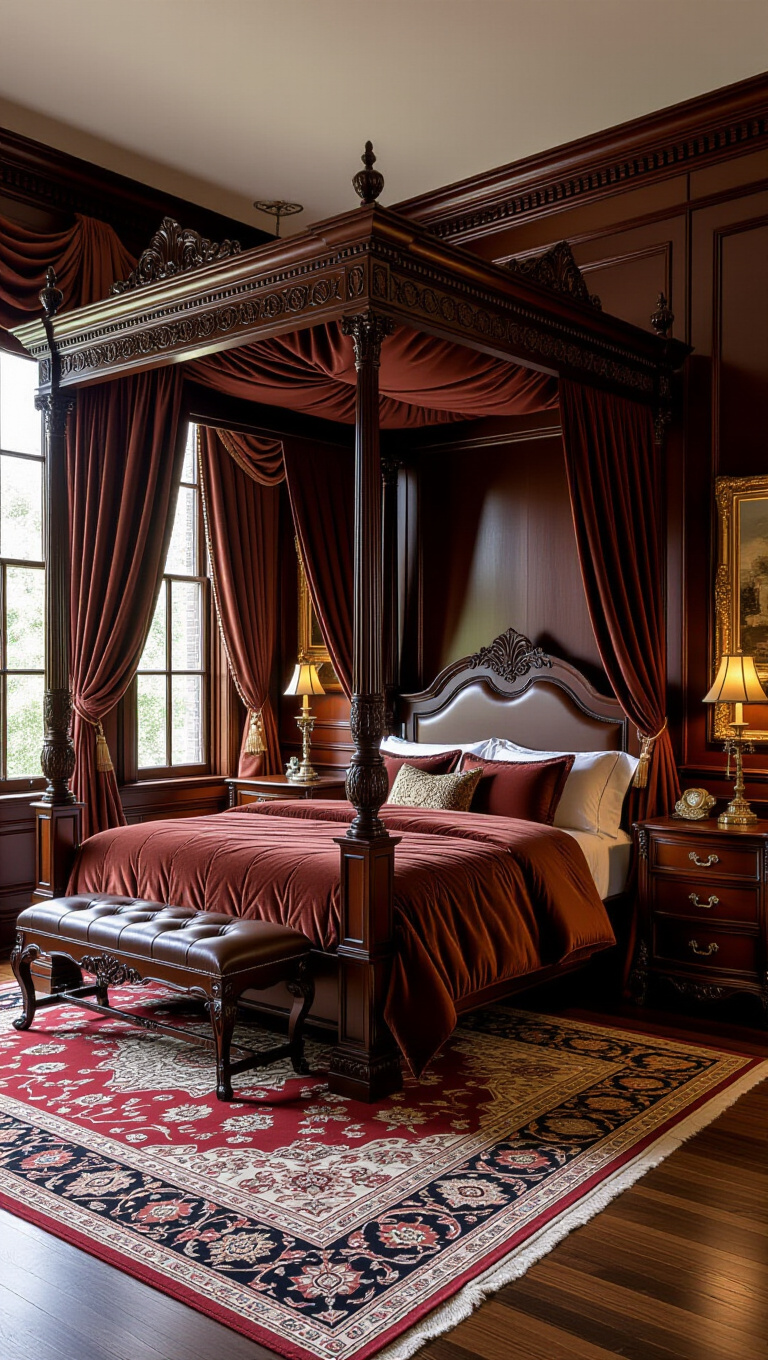 Classic Victorian Brown Bedroom