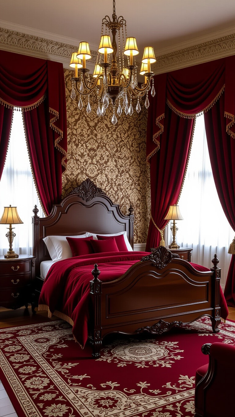 Classic Victorian Dark Brown Bed Frame Bedroom
