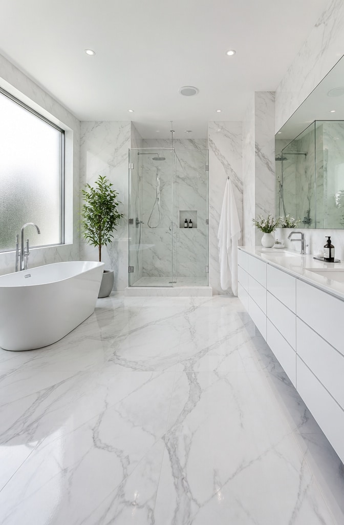 14 Stunning White Marble Tile Bathroom Ideas to Elevate Your Space