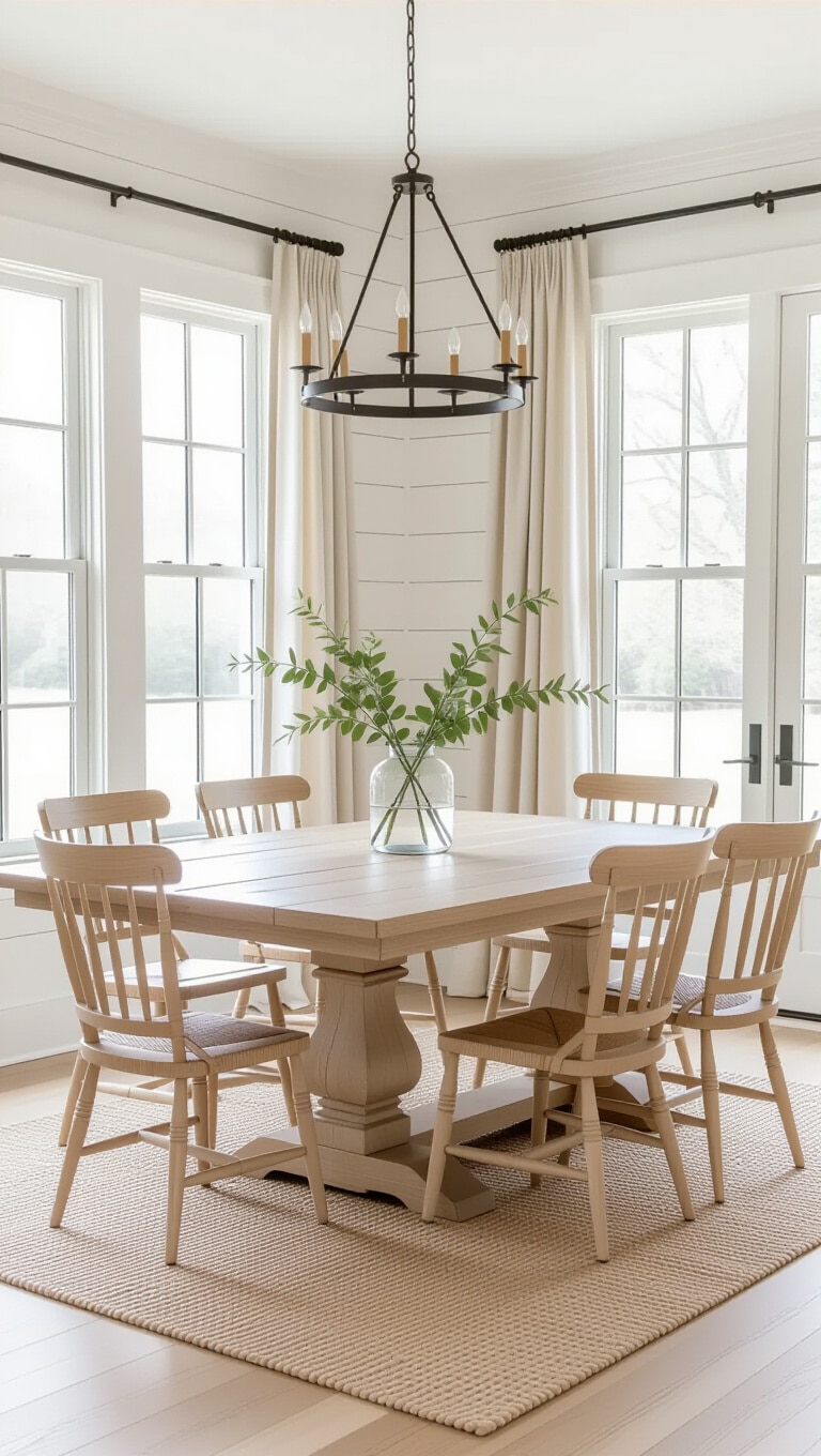 Classic Whitewashed Farmhouse Dining Room