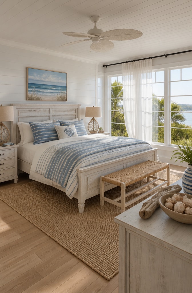 Coastal Beach Cottage Bedroom Arrangement