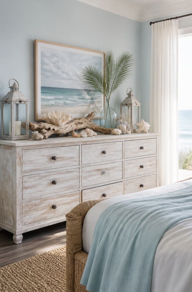 Coastal Beach House Dresser Decor Bedroom