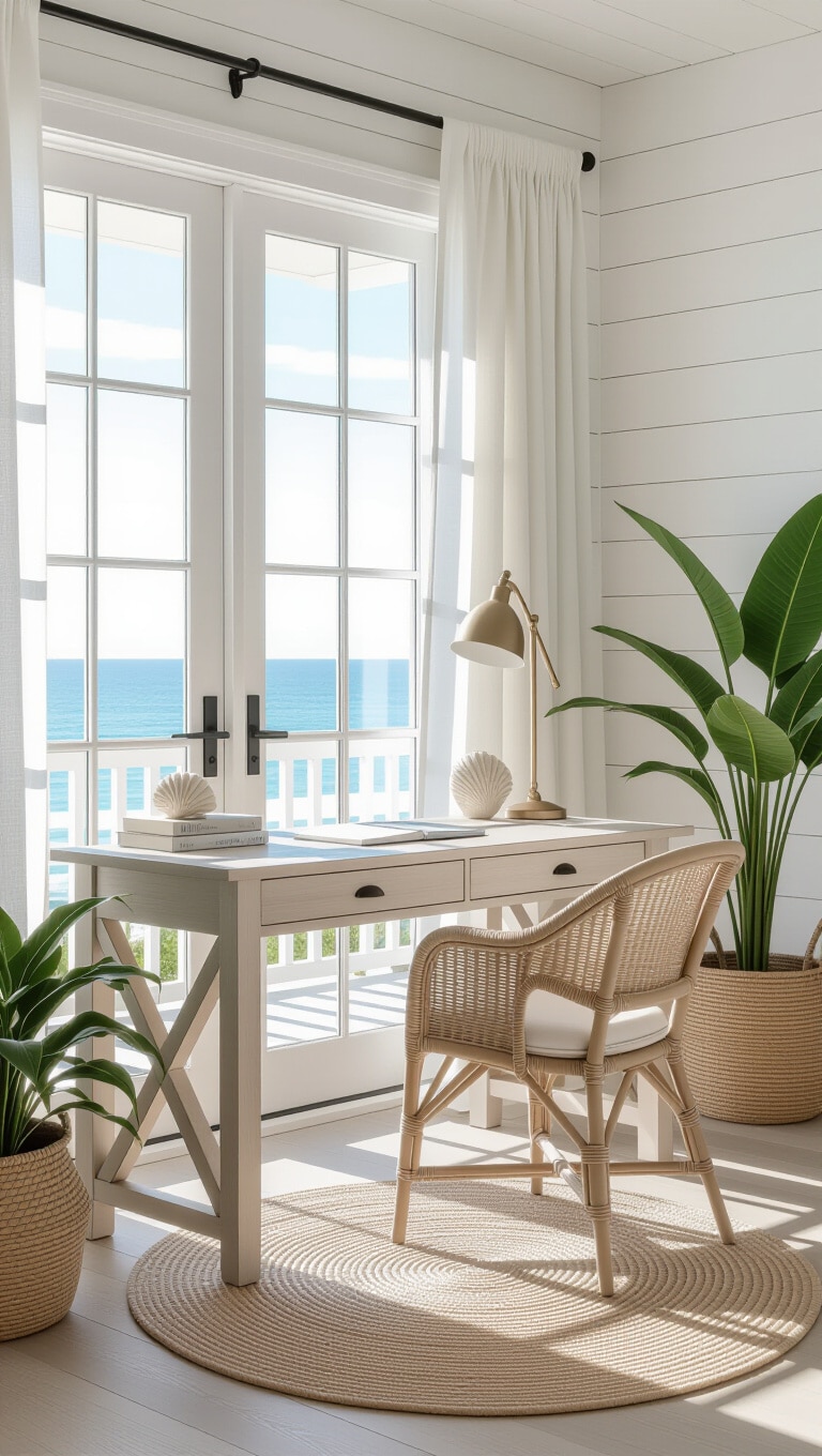 Coastal Beach House Home Office