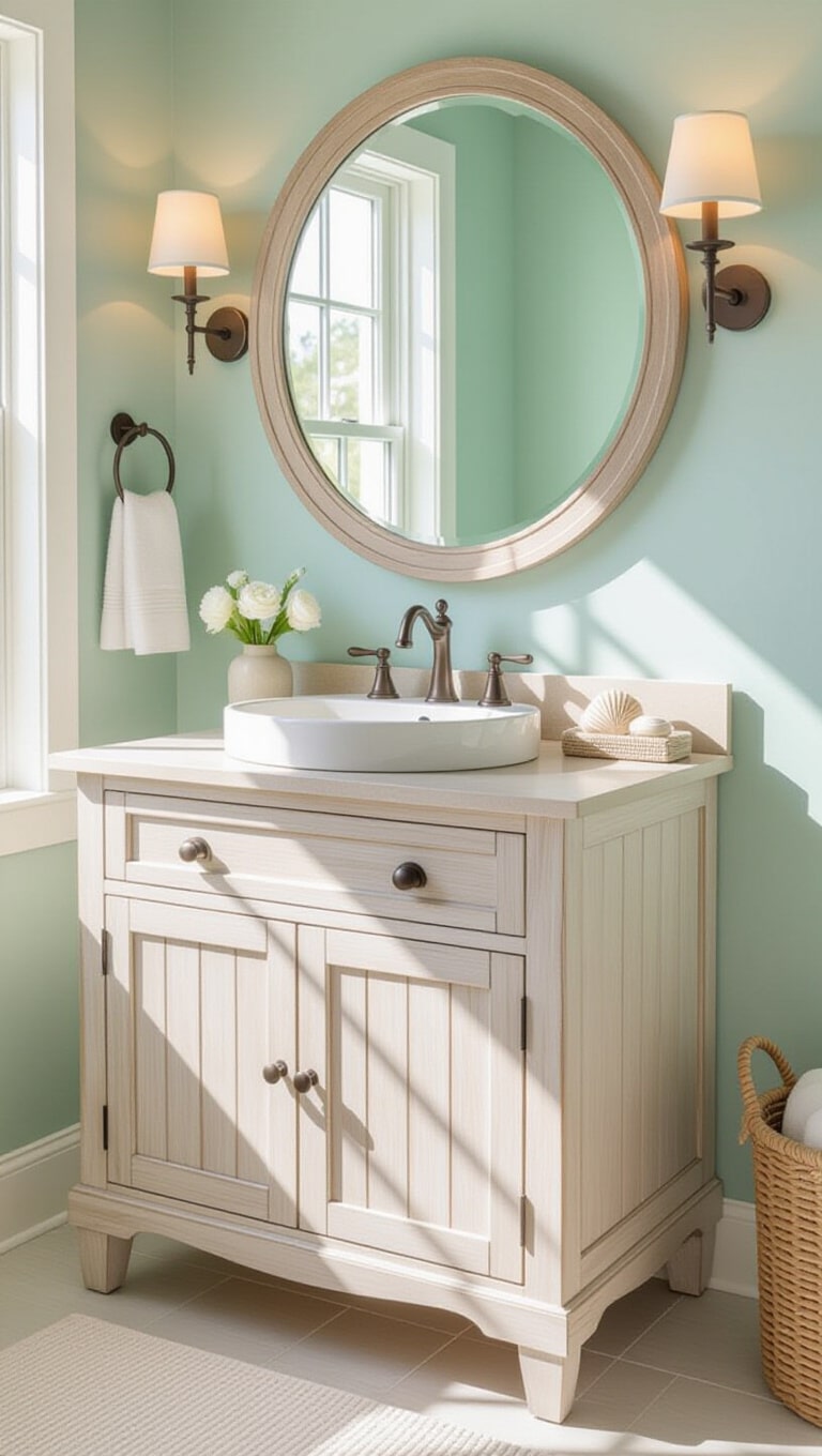 Coastal Beach Style Single Sink Vanity