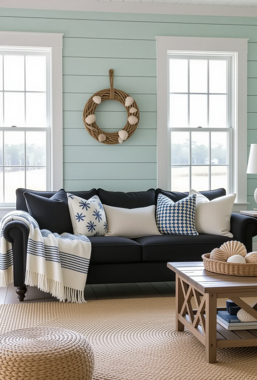 Coastal Black Couch Escape
