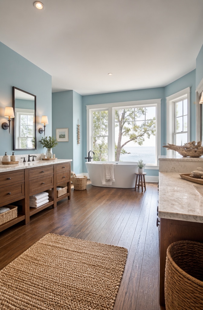 Coastal Blue and Brown Serenity Bathroom