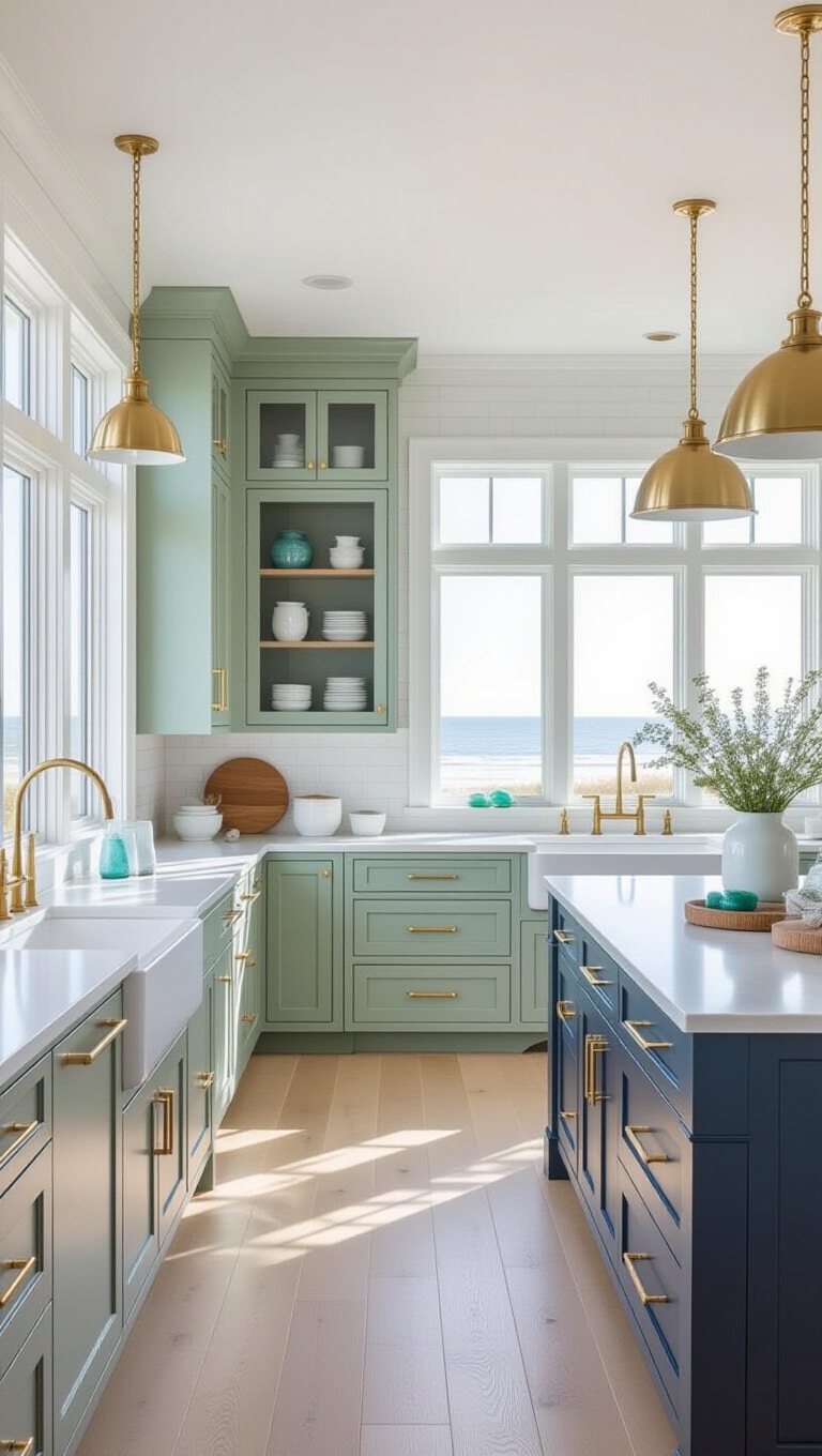Coastal Blue and Green Kitchen Retreat