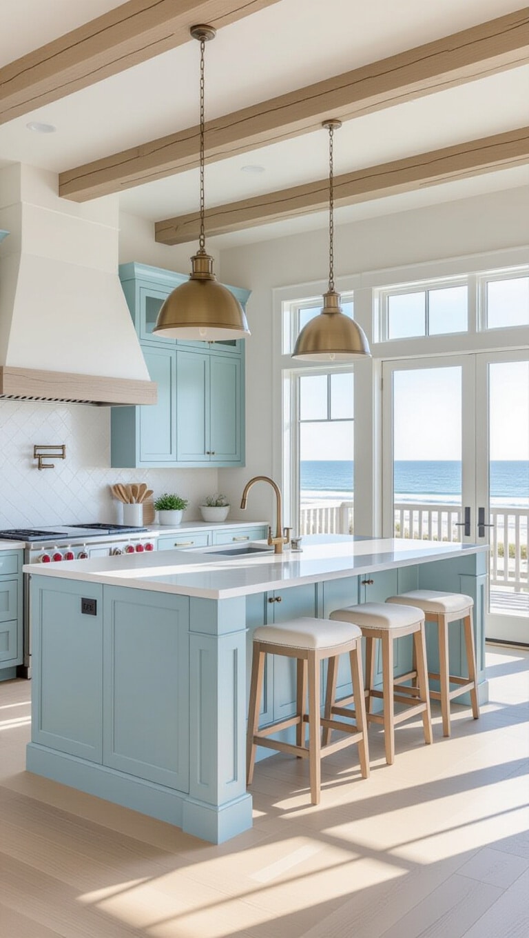 Coastal Blue Beach House Kitchen