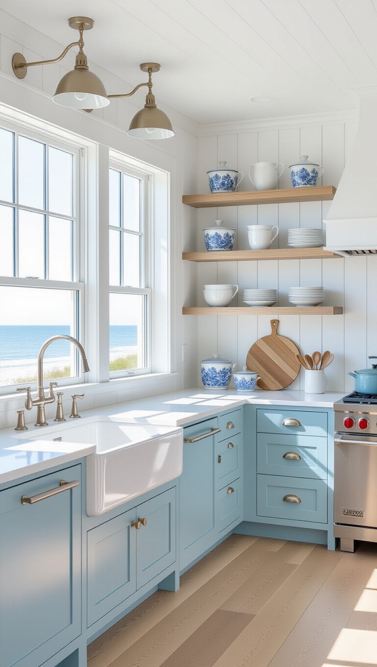 Coastal Blue Beach House Kitchen