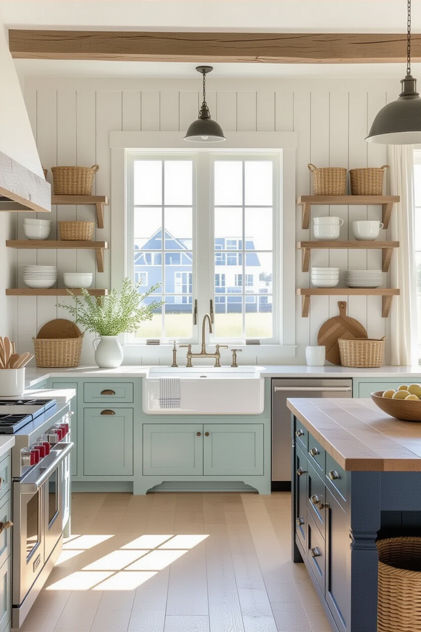 Coastal Blue French Country Kitchen