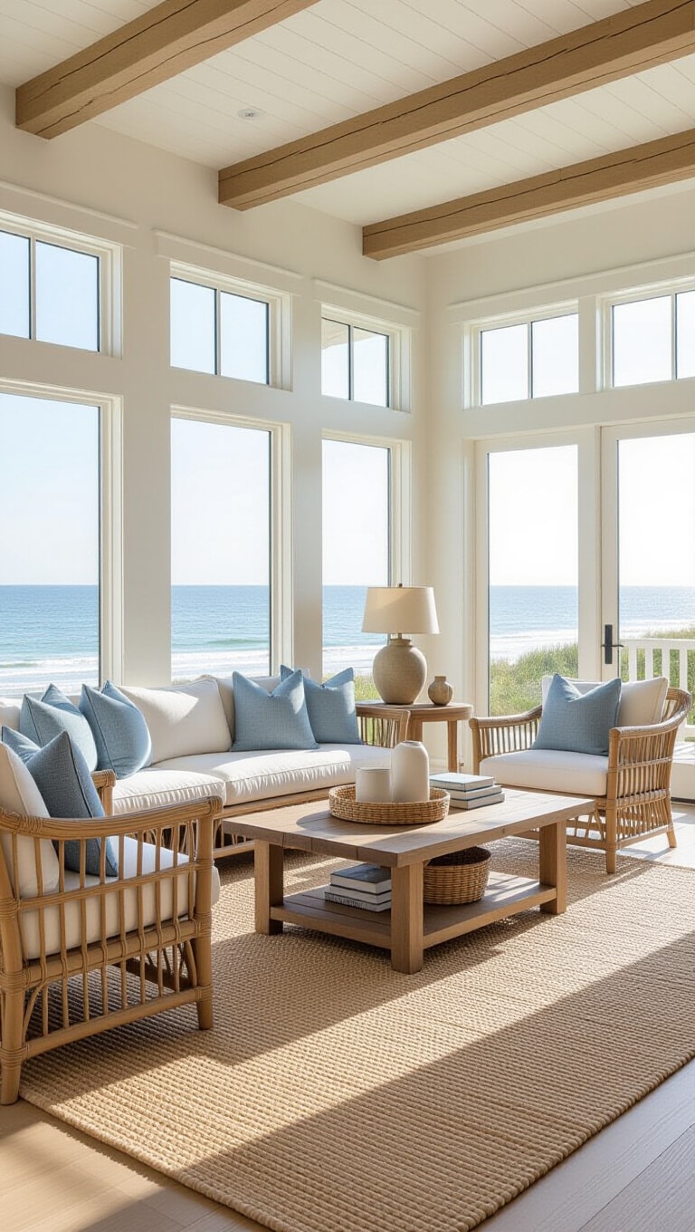 Coastal Brown Rug Living Room