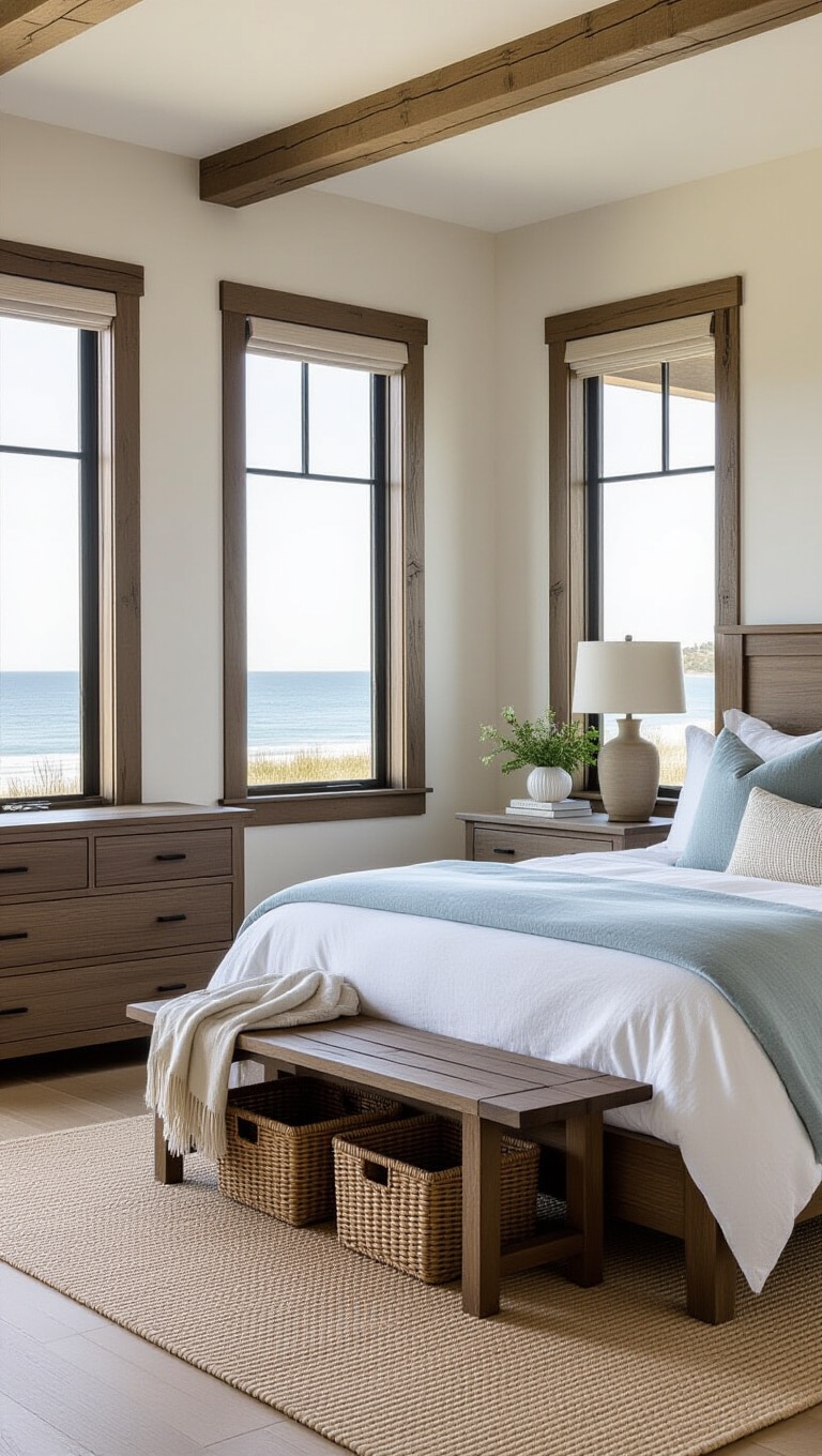 Coastal Dark Wood Bedroom Escape