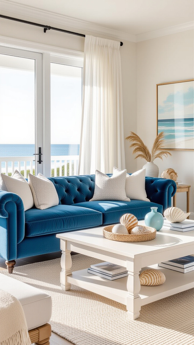 Coastal Inspired Blue Velvet Retreat