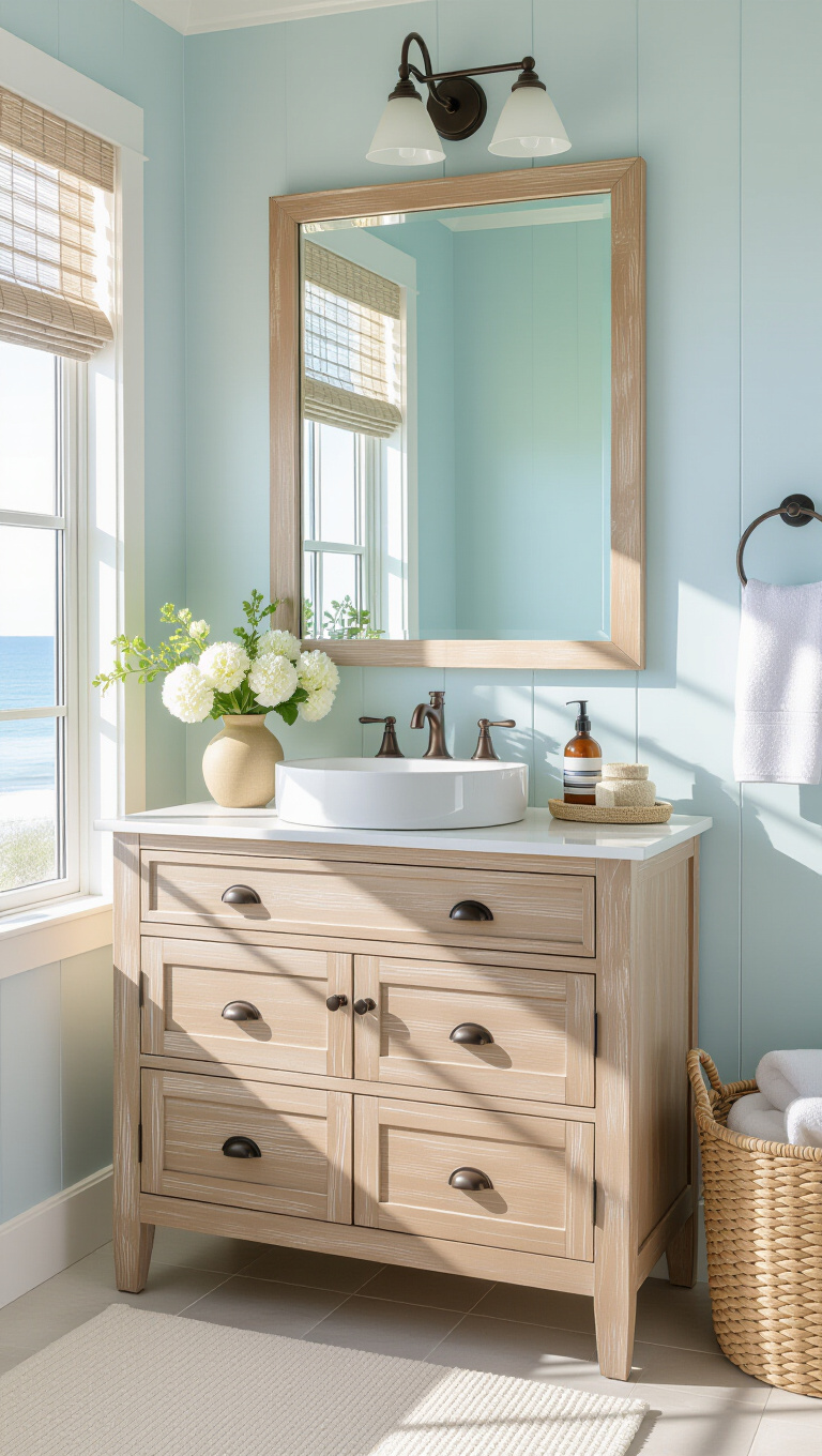 Coastal Inspired Brown Vanity