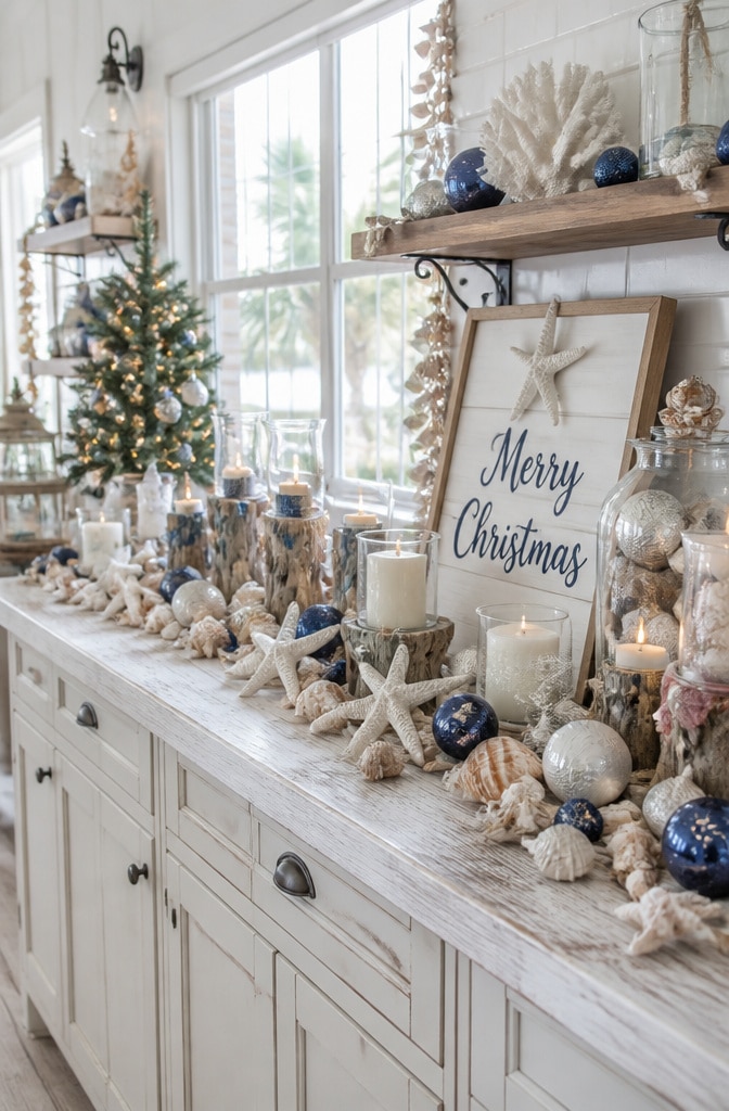 Coastal Nautical Christmas Kitchen Counter
