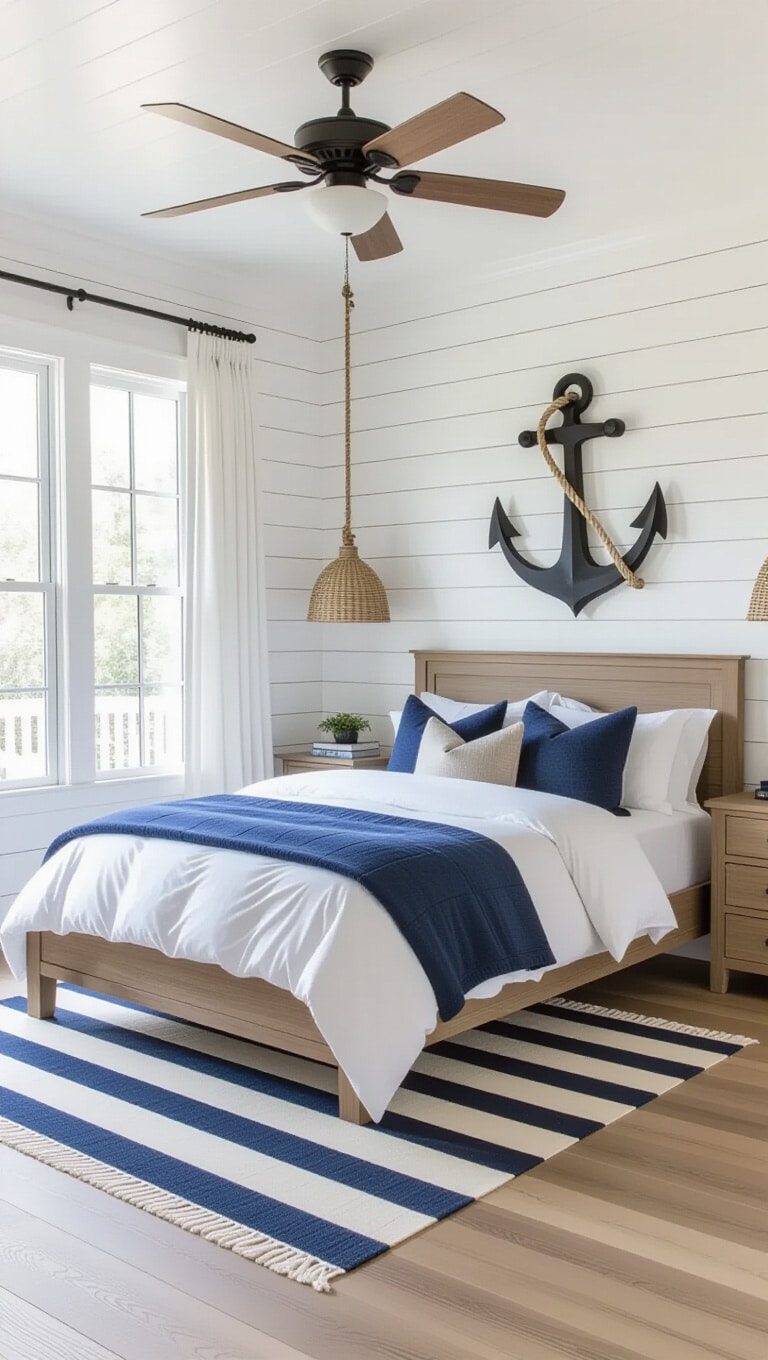 Coastal Nautical Men’s Bedroom