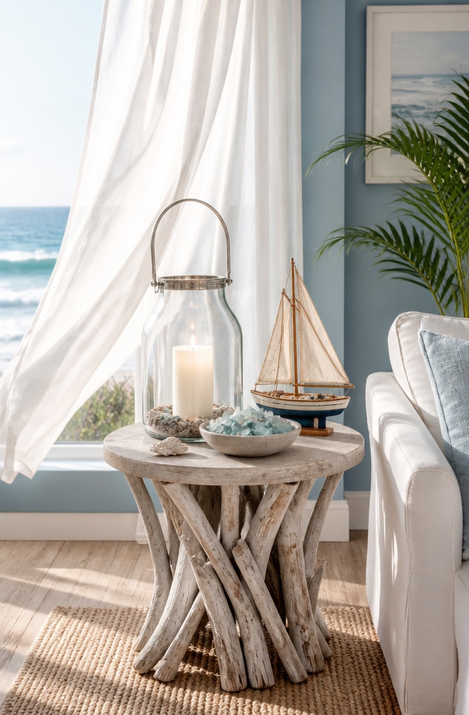 Coastal Nautical Side Table Decor