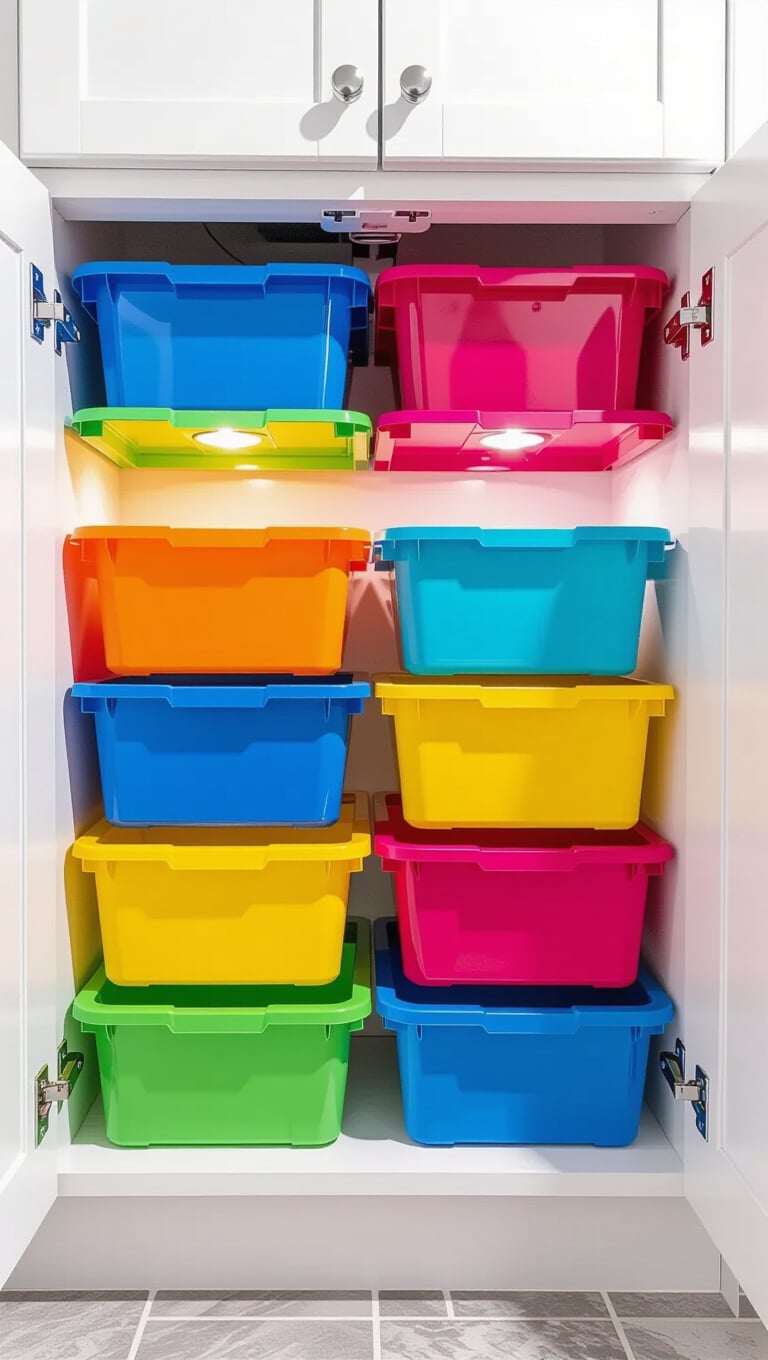 Colorful Modular Plastic Bins System