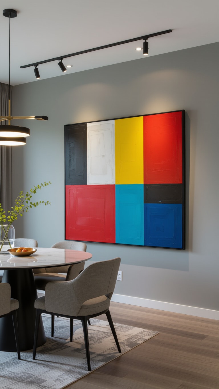 Contemporary Abstract Dining Room Walls