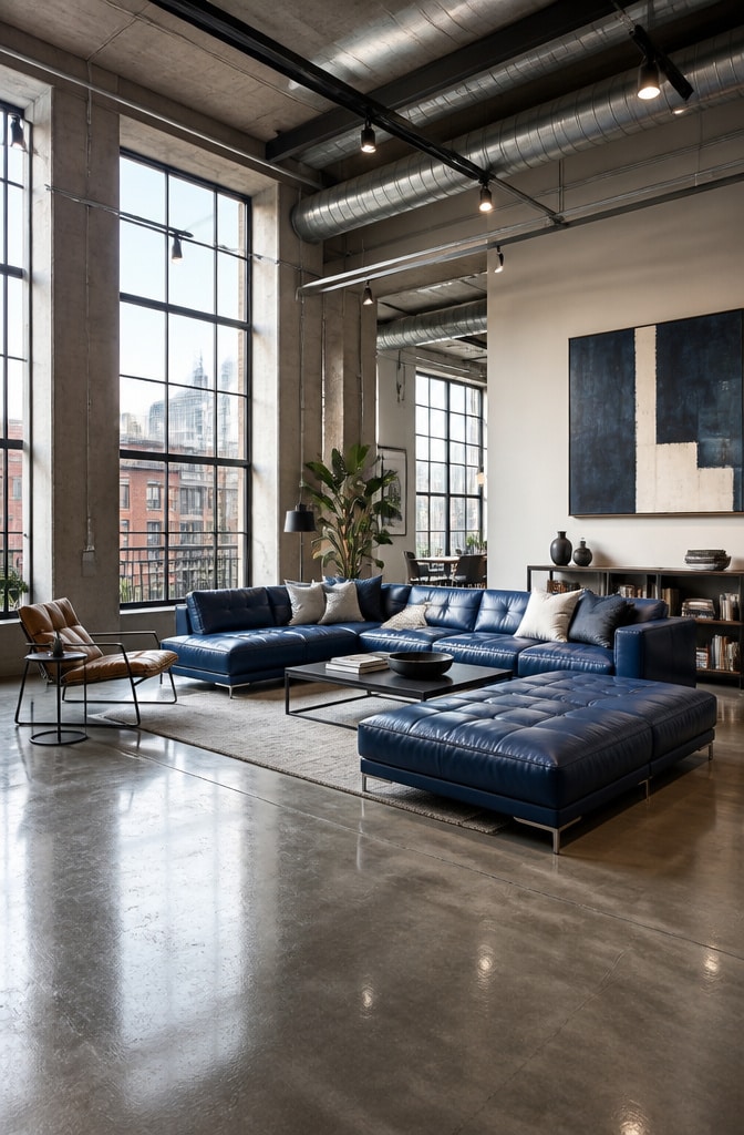 Contemporary Blue and Cream Urban Loft
