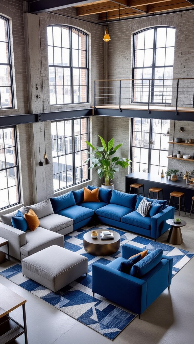 Contemporary Blue and Gray Urban Loft