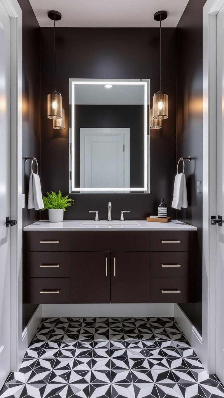 Contemporary Brown Cabinets with Bold Accents