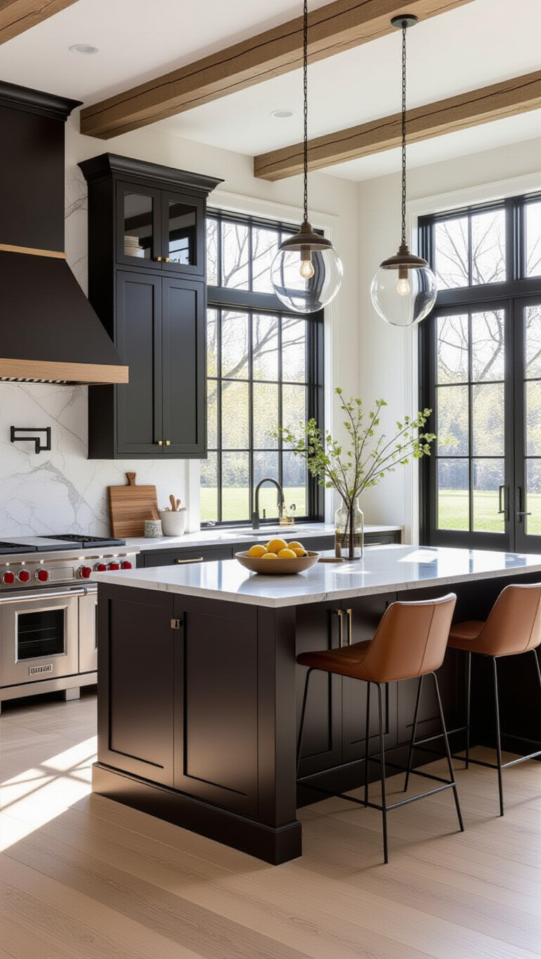 Contemporary Brown Kitchen with a Twist